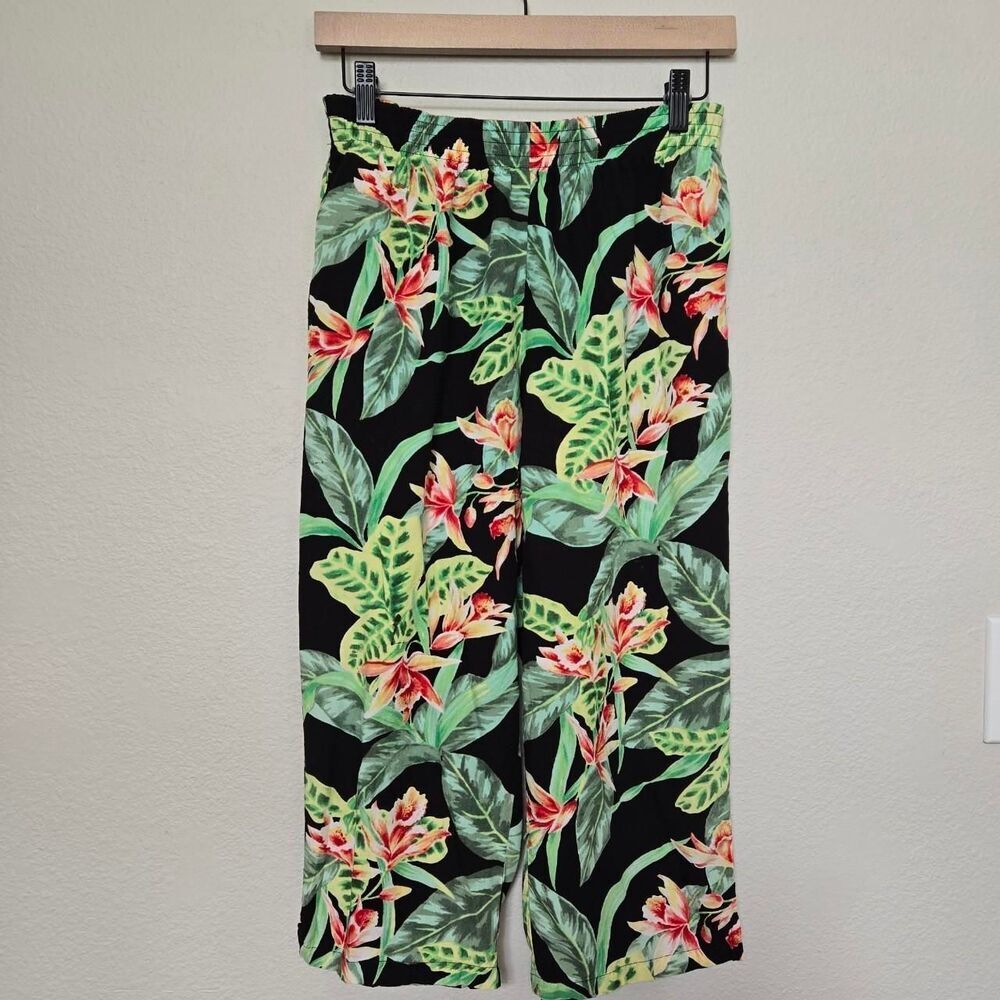 Vintage 90s Hawaiian Tropical Floral Capri Pants
